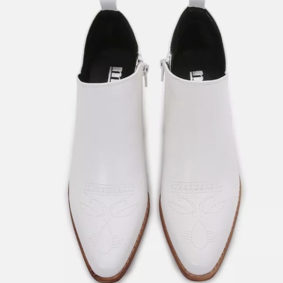 MM White Low Cut Boho Embroidered Bootie Sz 11 - Picture 2 of 7